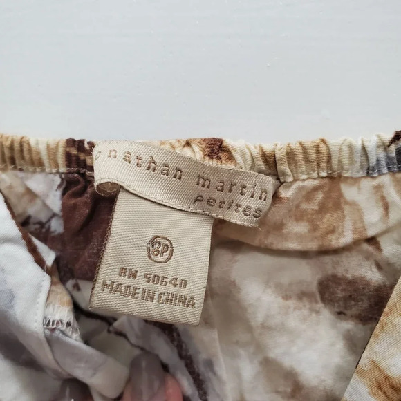 Jonathan Martin Petite Y2K Abstract Floral Print Stretch Cotton Bodycon Dress 8P - Picture 4 of 6